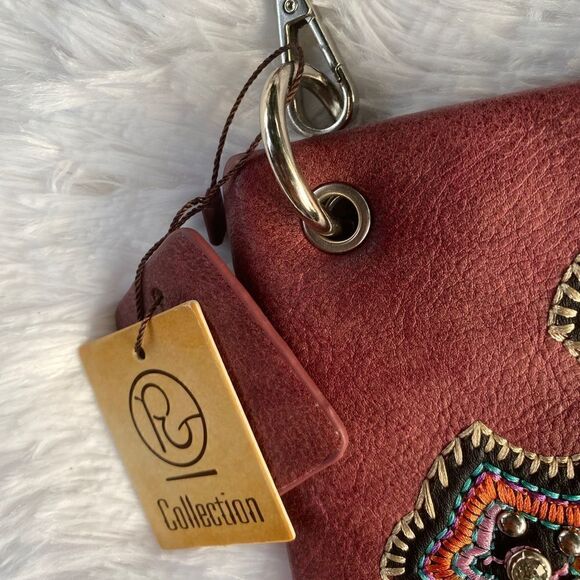 NWT PG Collection Woman’s Plum Leather Bling Cross Cell Phone Purse - Picture 10 of 11